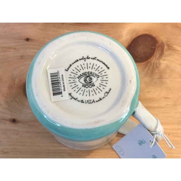 Wandering Moon Rainbow Radiate Possibility Hand Painted Ceramic Coffee Tea Mug - Picture 7 of 8